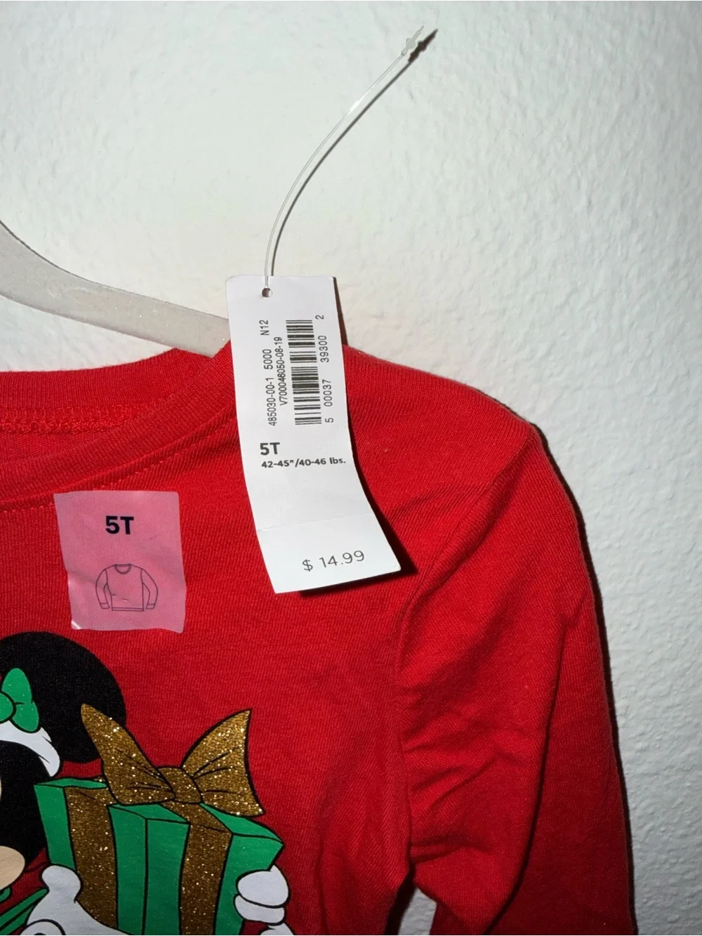 Old Navy Red Minnie Mouse Long-Sleeve Holiday Tee